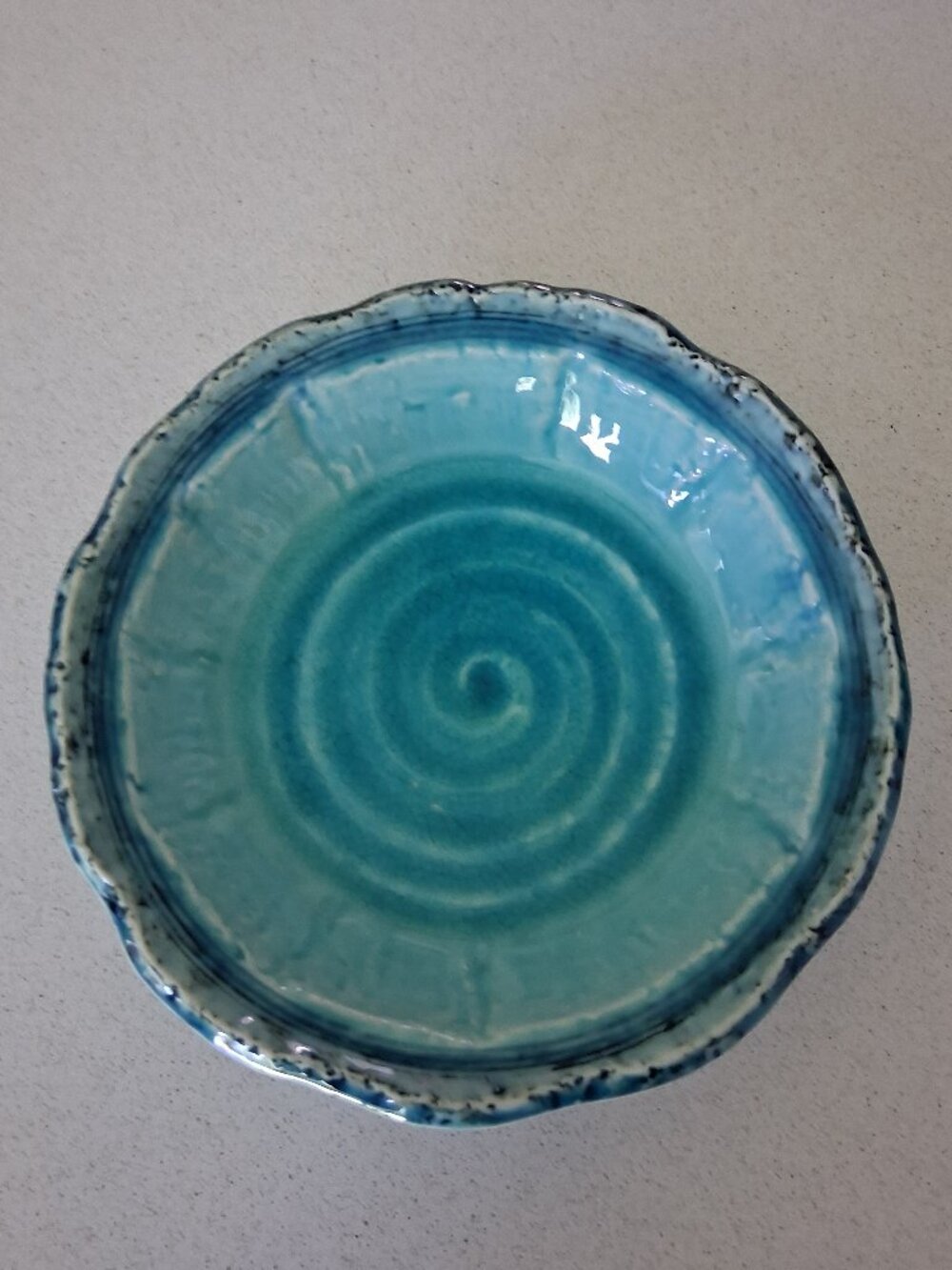Mino Ware Turkish Blue Glaze Japanese Pottery Bowl
